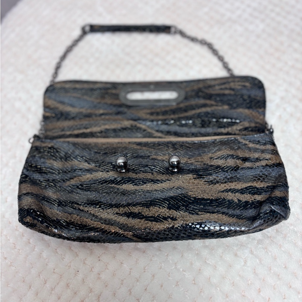 Hobo International Tiger Snake Exotic Patent Leather Handle Purse - Picture 10 of 15
